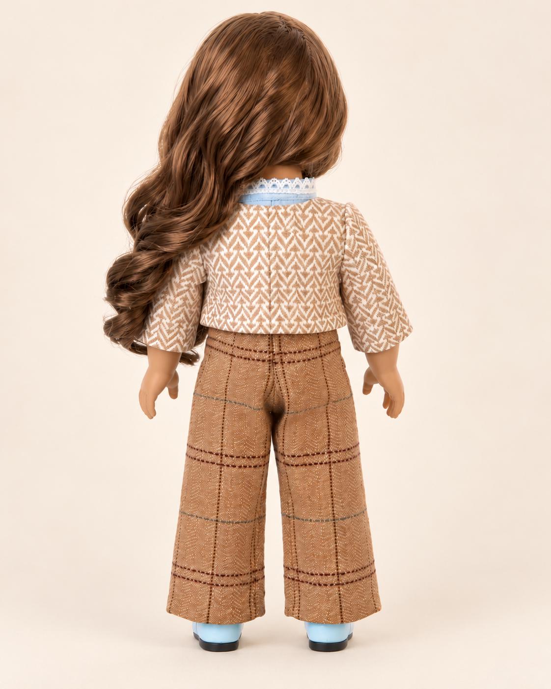 18 Inch Doll Outfit, Chevron Jacket and Plaid Wide-Leg Pants – The Verity