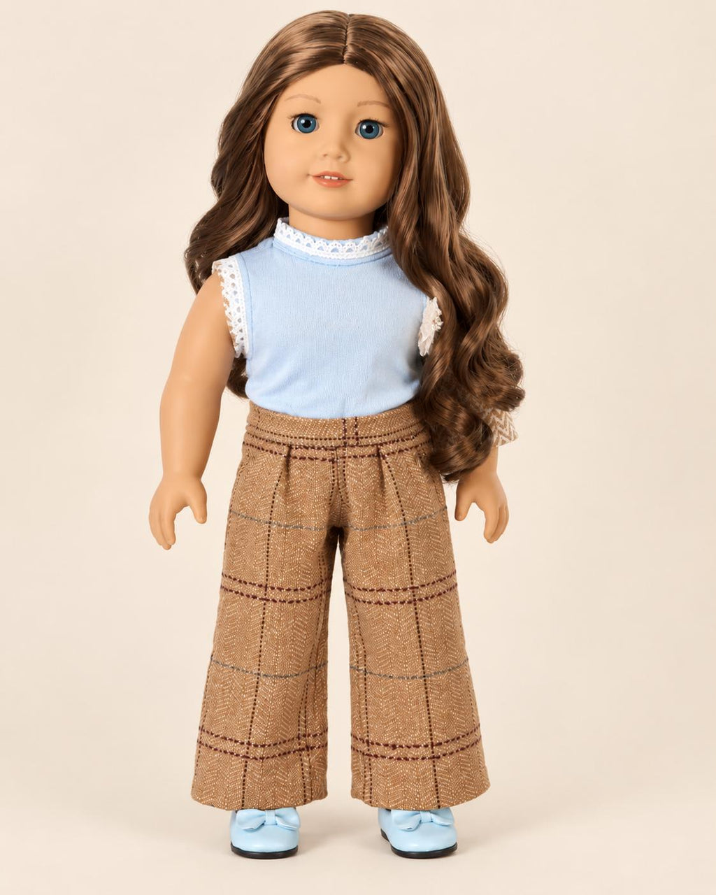 18 Inch Doll Outfit, Chevron Jacket and Plaid Wide-Leg Pants – The Verity