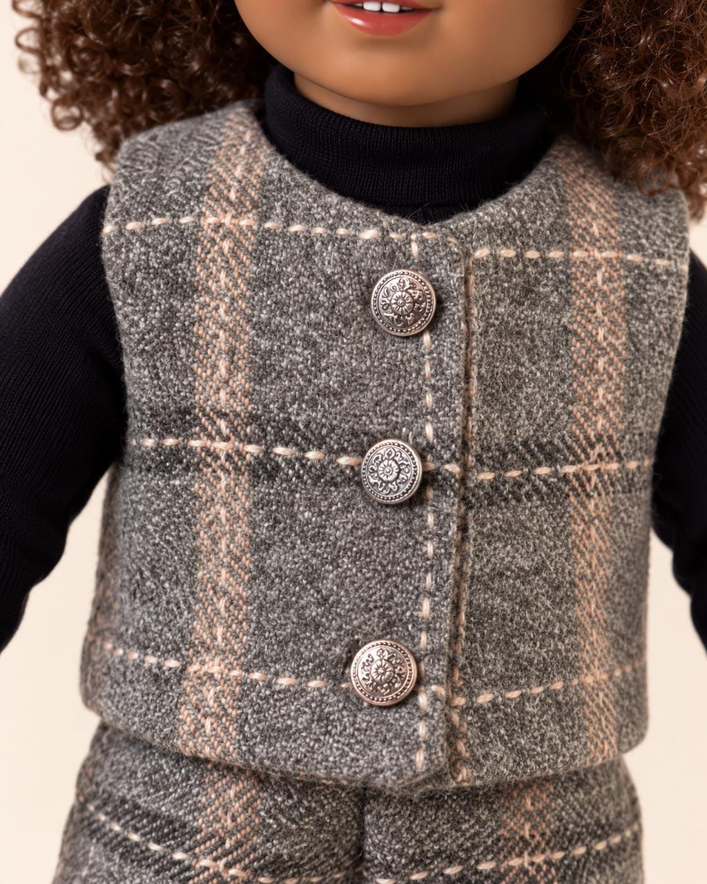 18 Inch Doll Outfit, Grey Plaid Tweed Vest and Trousers – The Brynn