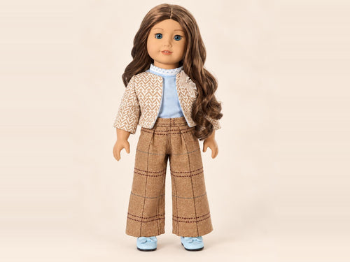 18 Inch Doll Outfit, Chevron Jacket and Plaid Wide-Leg Pants – The Verity