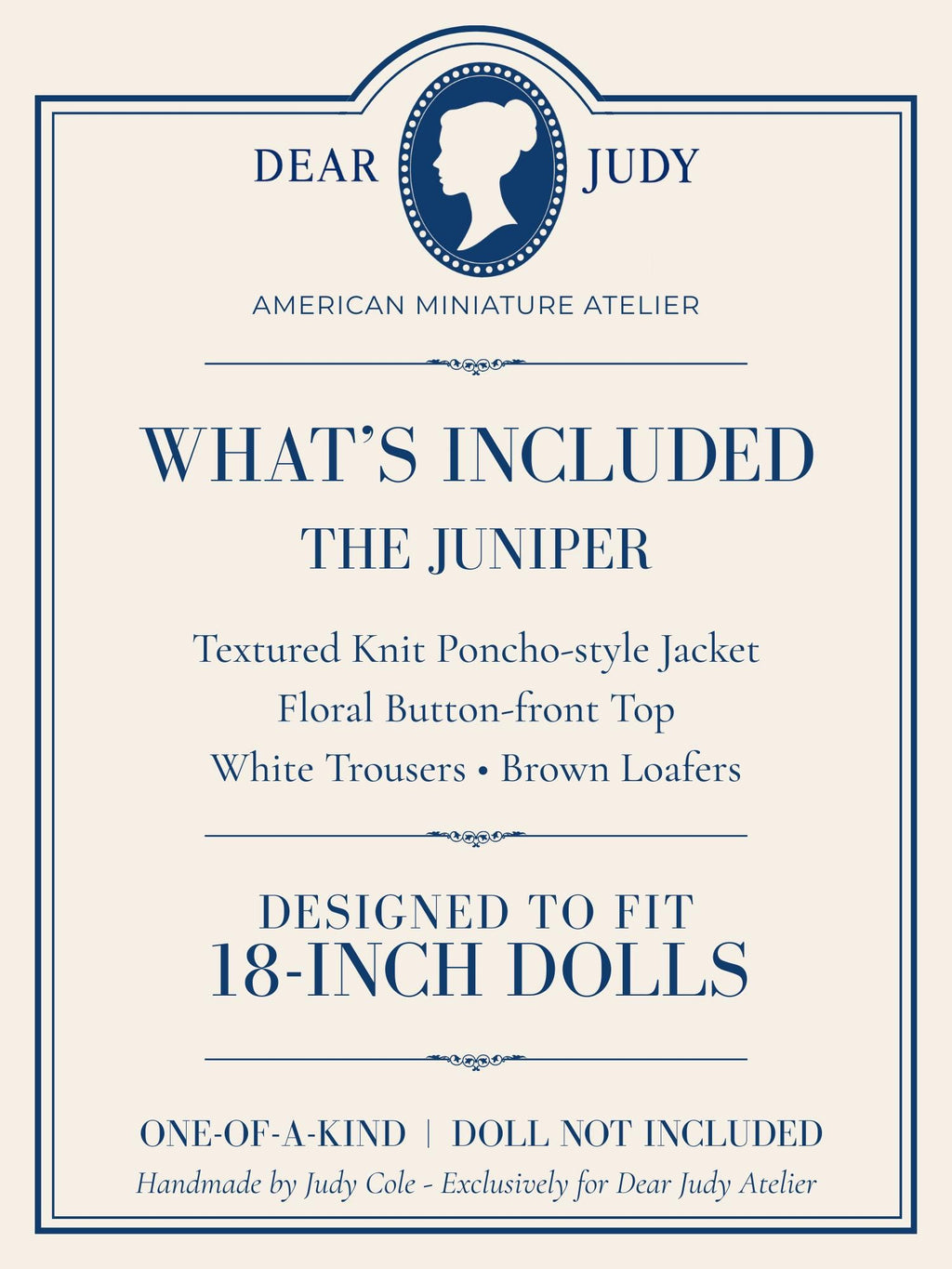 18 Inch Doll Outfit, Textured Knit Poncho Jacket and White Pants – The Juniper