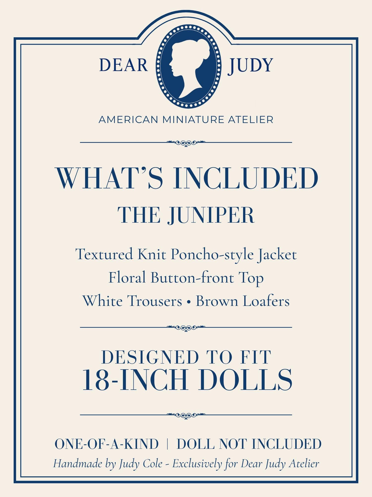 18 Inch Doll Outfit, Textured Knit Poncho Jacket and White Pants – The Juniper