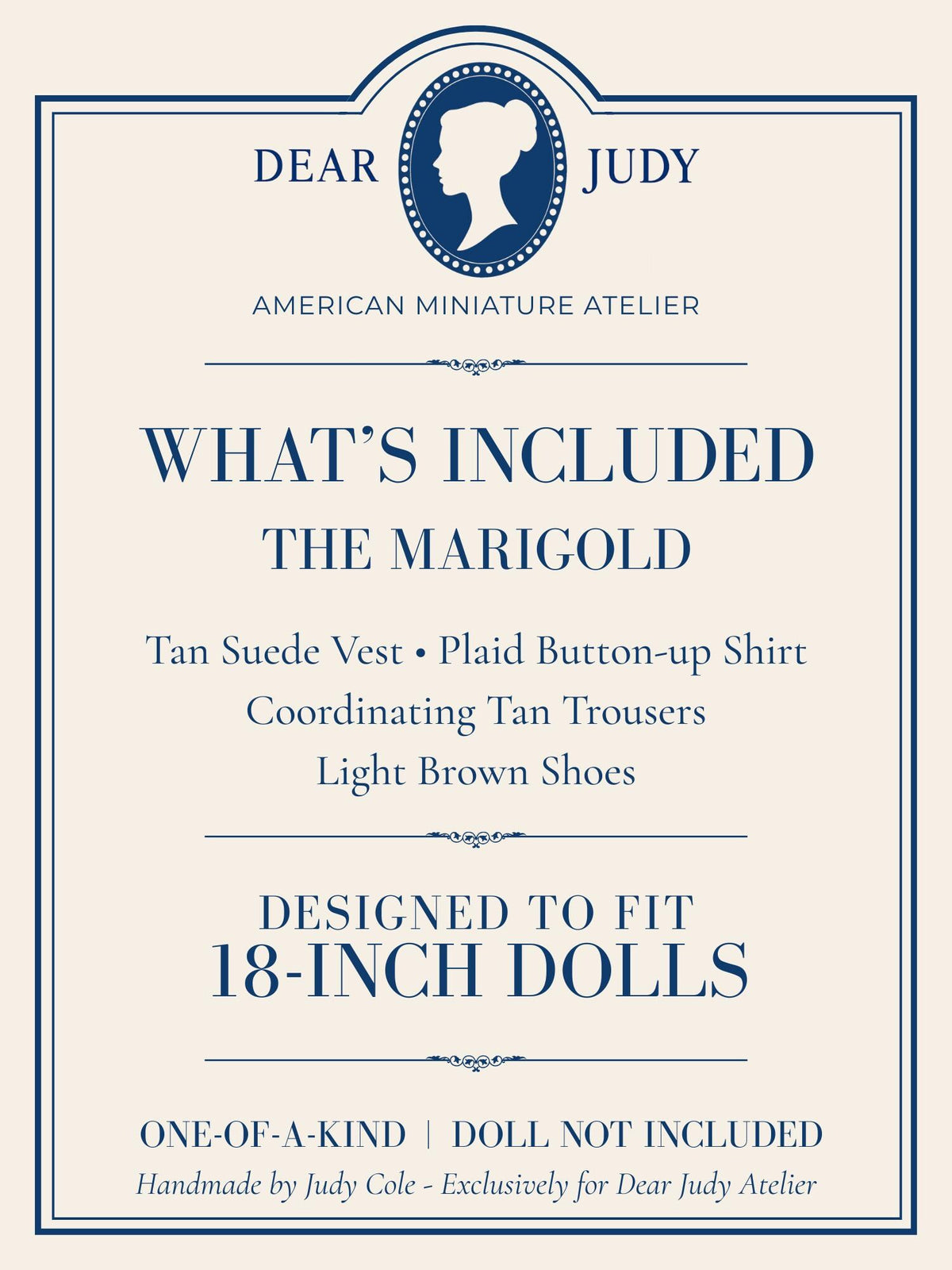 18 Inch Doll Outfit, Tan Suede Vest and Plaid Shirt – The Marigold